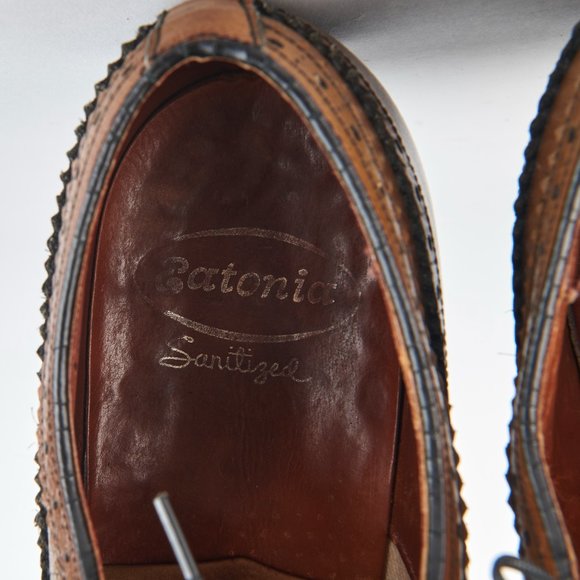 Eatonia Walnut Men's 10 M  LWB Longwing Wingtip Brogue Derby Vibram Goodyear - Picture 11 of 12